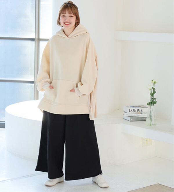 A HAPPY MARILYN（アハッピーマリリン）の「【Ｌ～８Ｌ】選べる身長別＆デザイン　ゆるっと楽ちん　ミニ裏毛　フレアスカート＆ワイドパンツ（ワイドパンツ・ガウチョ）」｜詳細画像