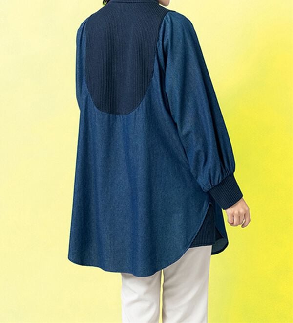 ルフラン（ルフラン）の「ニット&times;デニムのジップ使いチュニック（チュニック）」｜詳細画像