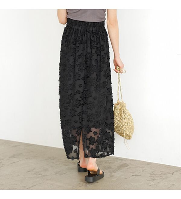 GeeRA（ジーラ）の「フリンジシアージャカードタイトスカート（ロングスカート）」｜詳細画像