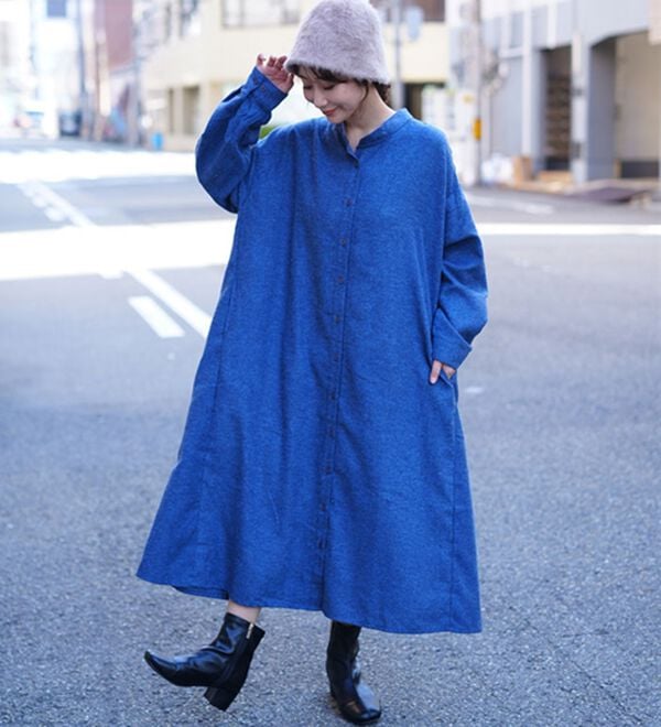 A HAPPY MARILYN（アハッピーマリリン）の「【大きいサイズ】【ＬＬ～８Ｌ】フランネル細魅せチェックシャツワンピース（シャツワンピース）」｜詳細画像