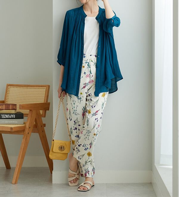 BELLUNA（ベルーナ）の「スラブ素材ギャザーデザインブラウス（ブラウス）」｜詳細画像