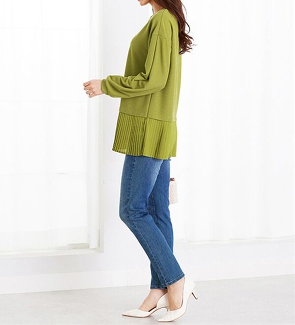 BELLUNA（ベルーナ）の「かのこ素材裾プリーツプルオーバー（カットソー）」｜詳細画像