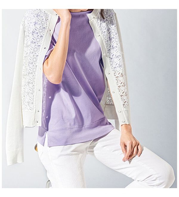 VINNO（ヴィノ）の「＜日本製＞クールコットン１００％Ｔシャツ　クルーネック（カットソー）」｜詳細画像