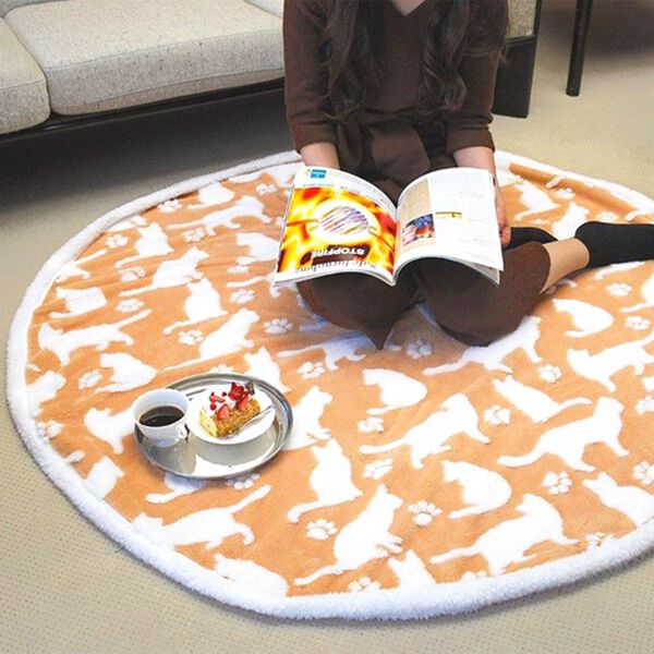 「可愛い猫柄のラウンドブランケット（birthdaycampaign）」｜詳細画像