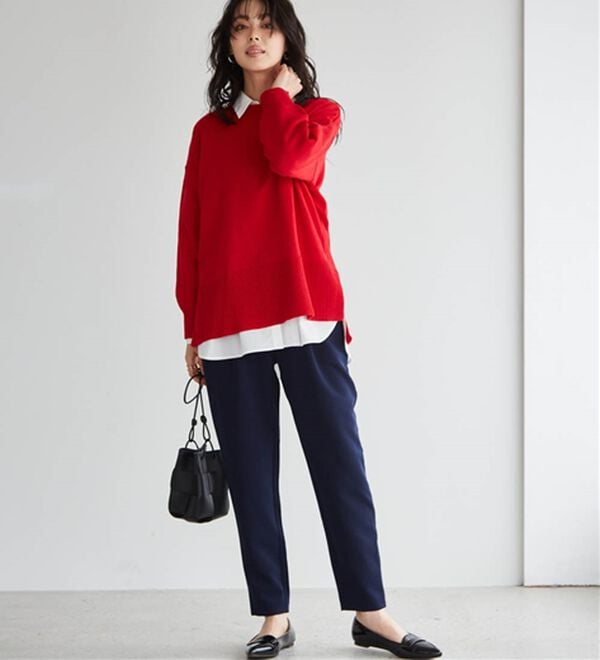 RANAN（ラナン）の「【選べる股下】美脚シルエットタックパンツ（股下６１・６５ｃｍ）（フルレングスパンツ）」｜詳細画像