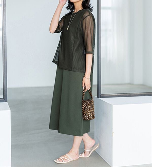 BELLUNA（ベルーナ）の「涼やかメッシュ&times;ワンピースアンサンブル（その他ワンピース）」｜詳細画像