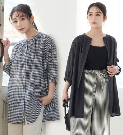 A HAPPY MARILYN（アハッピーマリリン）の「【Ｌ～６Ｌ】【風通るプレミアム】綿・楊柳七分袖はしごレースブラウス（ブラウス）」