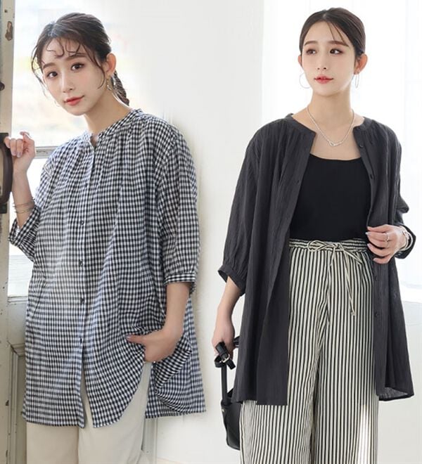 A HAPPY MARILYN（アハッピーマリリン）の「【Ｌ～６Ｌ】【風通るプレミアム】綿・楊柳七分袖はしごレースブラウス（ブラウス）」｜詳細画像