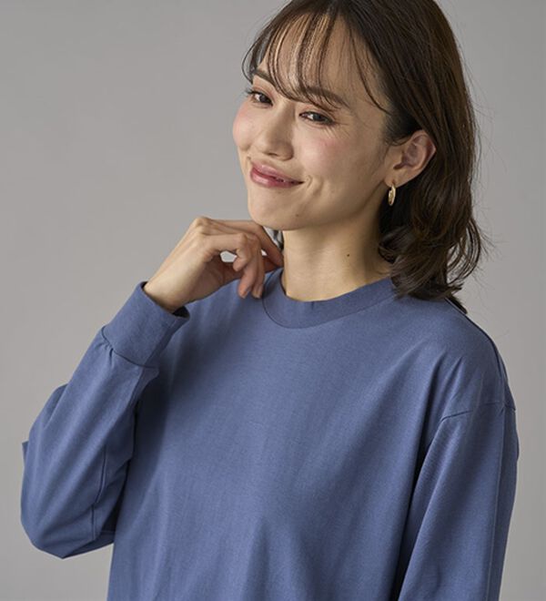 BELLUNA（ベルーナ）の「強撚綿１００％長袖プルオーバー（カットソー）」｜詳細画像