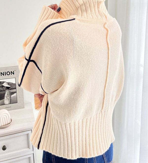 バイカラーラインタートルニット - ベルーナ【公式】