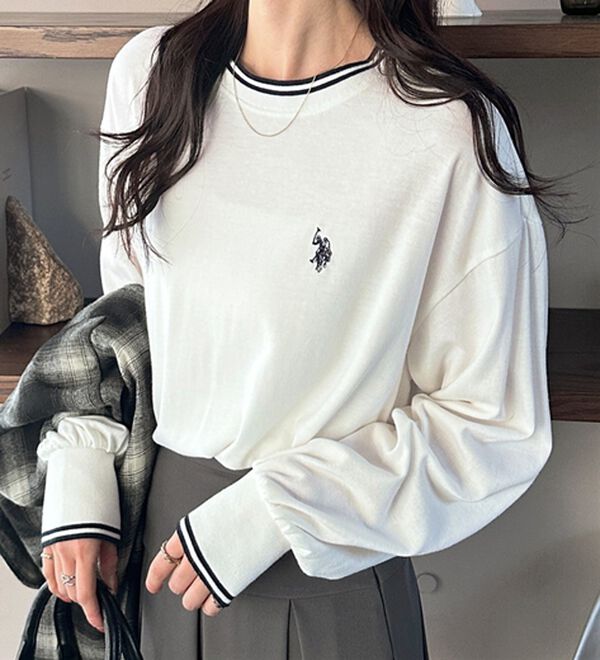 GeeRA（ジーラ）の「【Ｕ．Ｓ．　ＰＯＬＯ　ＡＳＳＮ．】配色ラインロンＴ（カットソー）」｜詳細画像