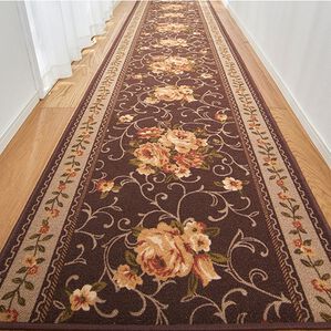 「絵羽柄はっ水加工カーペット（カーペット）」｜ブラウン