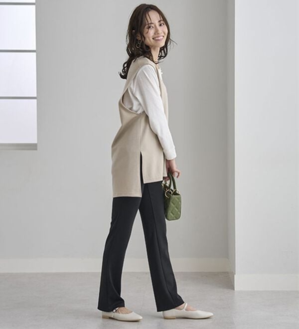 BELLUNA（ベルーナ）の「【裏起毛有無】ジャストフィットらくらくパンツ（フルレングスパンツ）」｜詳細画像