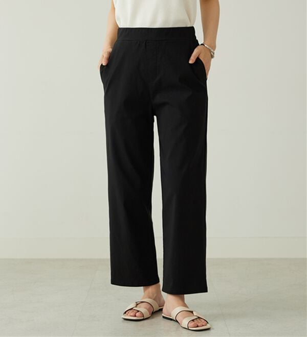 BELLUNA（ベルーナ）の「のびのびストレッチ美脚ストレートパンツ（ワイドパンツ・ガウチョ）」｜黒