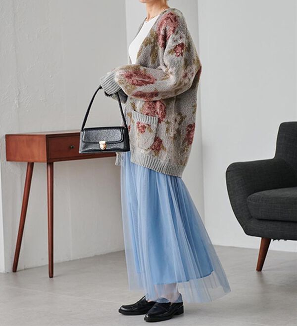 RANAN（ラナン）の「ふわっと可愛いフリルギャザーチュールスカート（ロングスカート）」｜詳細画像