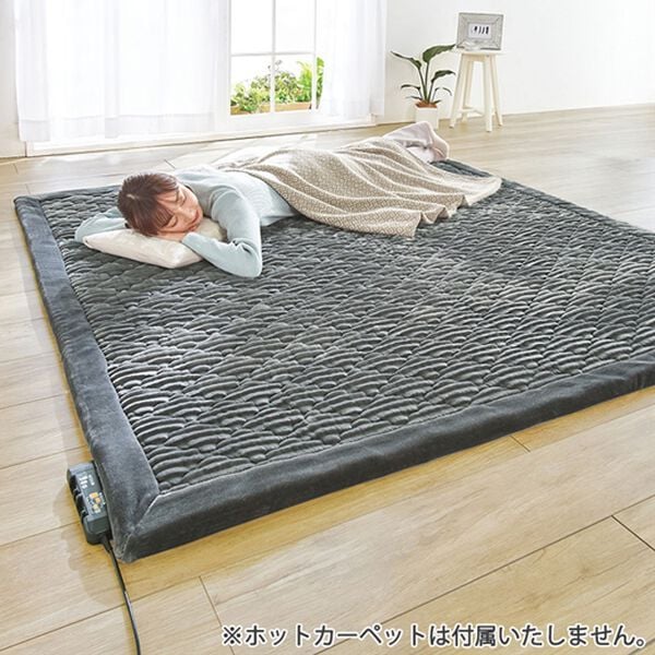 「ふかふかコーデュロイ洗えるあったかラグ＜ホットカーペット・床暖対応＞（カーペット）」｜グレー