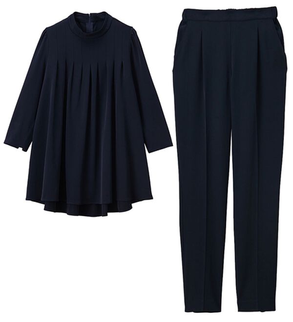 RANAN（ラナン）の「＜セットアップ＞バックパール調デザインフレアートップスパンツセット（パンツスーツ）」｜詳細画像