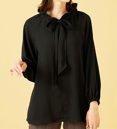 BELLUNA（ベルーナ）の「フリル衿ボウタイデザインブラウス（ブラウス）」