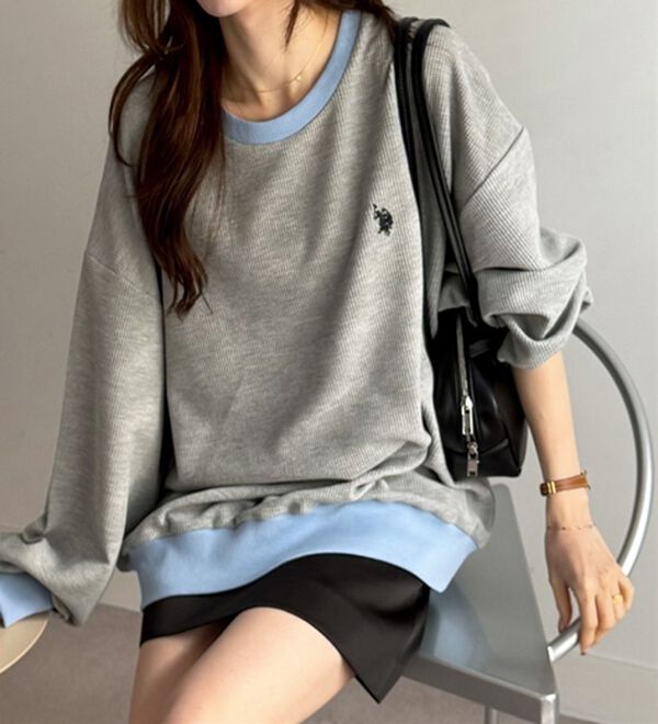 GeeRA（ジーラ）の「【U.S.POLOASSN】オーバーサイズワッフルスウェット（カットソー）」｜詳細画像