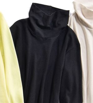 LAVIENNE（ラヴィエンヌ）の「【極カシミヤ入り】シアー素材タートルネックインナー（肌着・インナーウェア）」｜ブラック