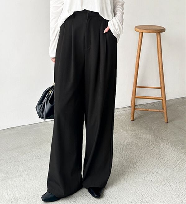 GeeRA（ジーラ）の「着心地抜群！ハイウエストダブルタックワイドパンツ（フルレングスパンツ）」｜詳細画像