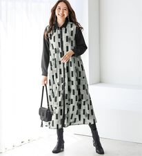 BELLUNA（ベルーナ）の「ふんわり体型カバー幾何柄プリントワンピース（その他ワンピース）」