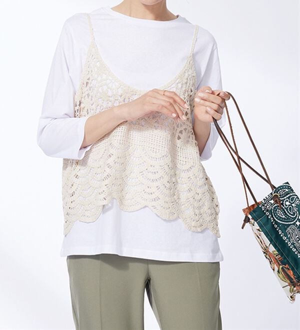 BELLUNA（ベルーナ）の「かぎ針風ビスチェアンサンブル（アンサンブル）」｜詳細画像