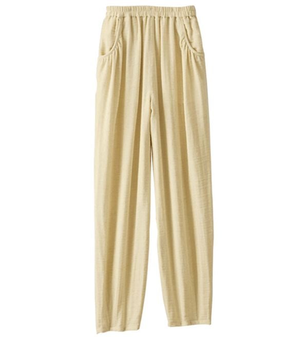 BELLUNA（ベルーナ）の「綿麻ダブルガーゼポッケギャザーパンツ（フルレングスパンツ）」｜詳細画像