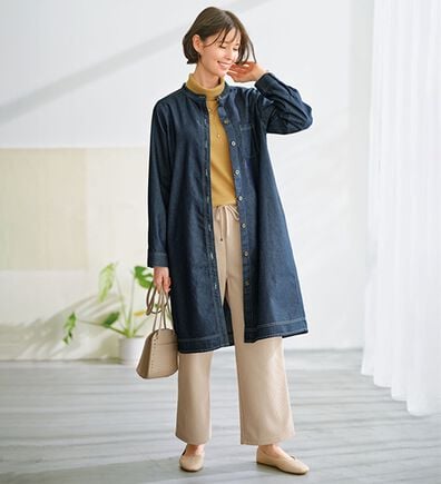 BELLUNA（ベルーナ）の「デニム素材ボタン使いジャケットワンピース（その他ワンピース）」