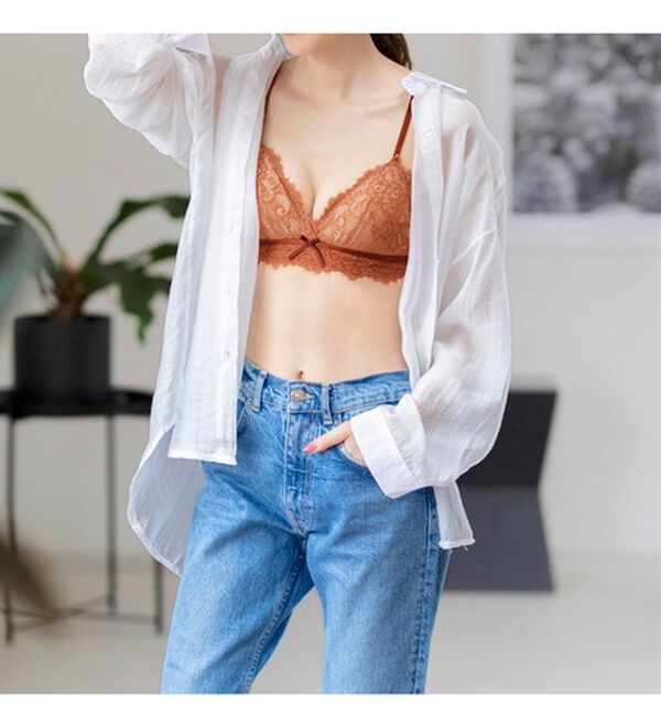 YU'NOW（ユナウ）の「アイラッシュレースのブラレット＆ショーツセット（ブラジャー＆ショーツセット）」｜詳細画像