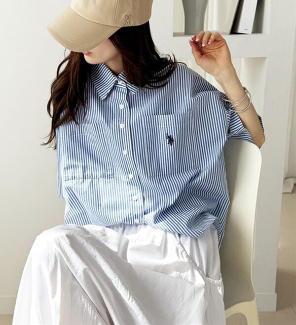 GeeRA（ジーラ）の「【ＵＳ．ＰＯＬＯ．ＡＳＳＮ】オーバーサイズ半袖シャツ（シャツ）」｜詳細画像