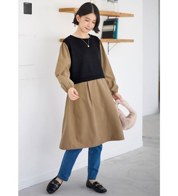 Viola e Viola（ヴィオラ エ ヴィオラ）の「時短コーデ楽ちんドッキングワンピース（ドッキングワンピース）」｜詳細画像