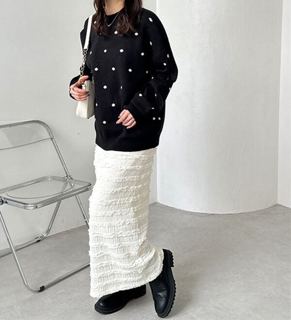 GeeRA（ジーラ）の「ドット柄ニットプルオーバー（ニット・セーター）」｜詳細画像