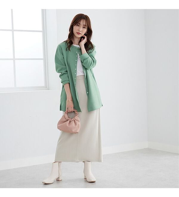 BELLUNA（ベルーナ）の「時短コーデ！ダンボール素材ロングカーデアンサンブル（アンサンブル）」｜詳細画像