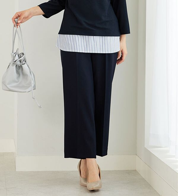 BELLUNA（ベルーナ）の「サラリ美脚見え！タック使いワイドパンツ（ワイドパンツ・ガウチョ）」｜詳細画像