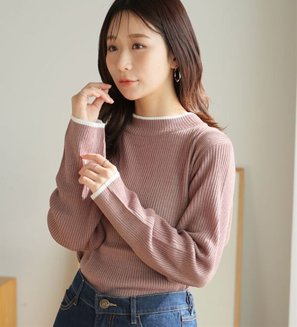 A HAPPY MARILYN（アハッピーマリリン）の「【ＬＬ～６Ｌ】Ｔシャツ感覚！カメレオン級の着回しが叶うリブニット（ニット・セーター）」｜詳細画像