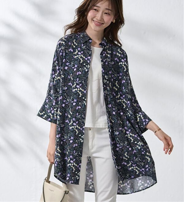 「【接触冷感】レーヨン素材ブザム切替ワンピース（その他ワンピース）」｜詳細画像