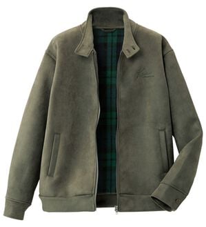 「＜ケン・コレクション＞裏チェックが素敵な暖かスエード調ジャケット（メンズブルゾン）」｜カーキ