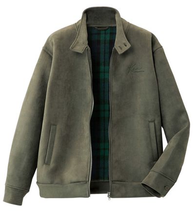 「＜ケン・コレクション＞裏チェックが素敵な暖かスエード調ジャケット（メンズブルゾン）」