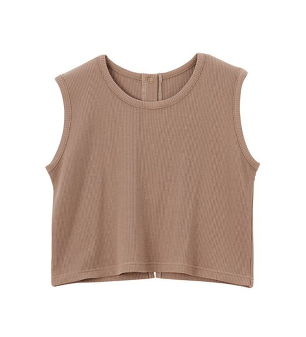 GeeRA（ジーラ）の「スナップボタンワッフルクロップドトップス（カットソー）」｜詳細画像