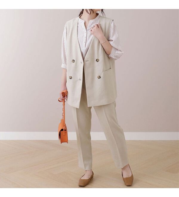 BELLUNA（ベルーナ）の「麻調素材テーパードパンツ（テーパードパンツ）」｜詳細画像