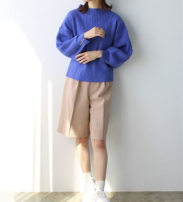 GeeRA（ジーラ）の「袖ボタンボトルネックリブニット（ニット・セーター）」｜詳細画像