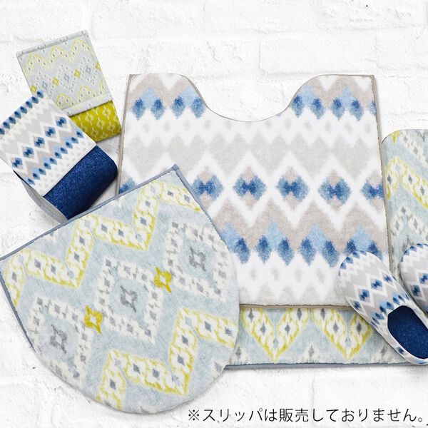 「トイレマットシリーズモワール＜ペーパーホルダーカバー・兼用フタカバー・便座クッション・トイレタリー＞（トイレマット）」｜詳細画像