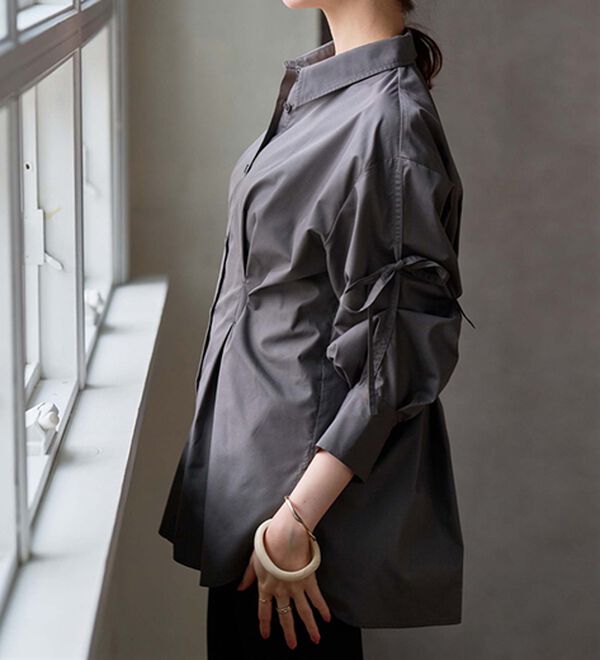 RANAN（ラナン）の「ウエストタック袖リボンシャツ（シャツ）」｜詳細画像