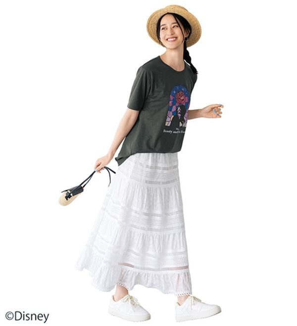 BELLUNA（ベルーナ）の「＜Ｄｉｓｎｅｙ＞キャラクタープリントヴィンテージ風Ｔシャツ（チュニック）」｜詳細画像