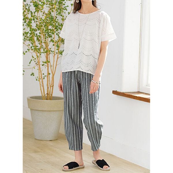 BELLUNA（ベルーナ）の「麻混ゆったりイージーパンツ（その他パンツ）」｜詳細画像