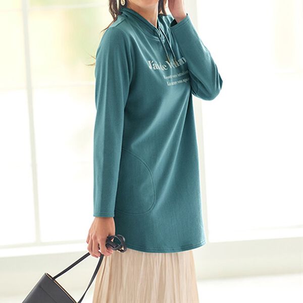 衿デザイン裏起毛ロゴチュニック - ベルーナ【公式】