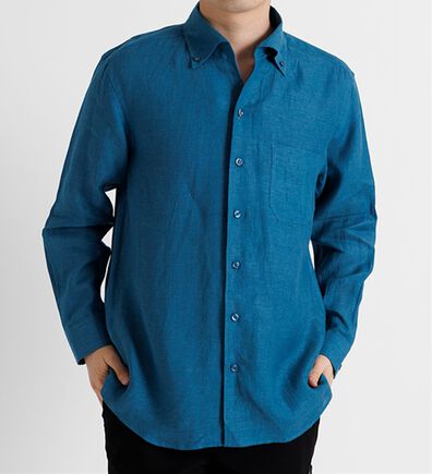 「＜コムルヴァン・オム＞大人のフレンチリネン１００％シャツ（メンズシャツ）」