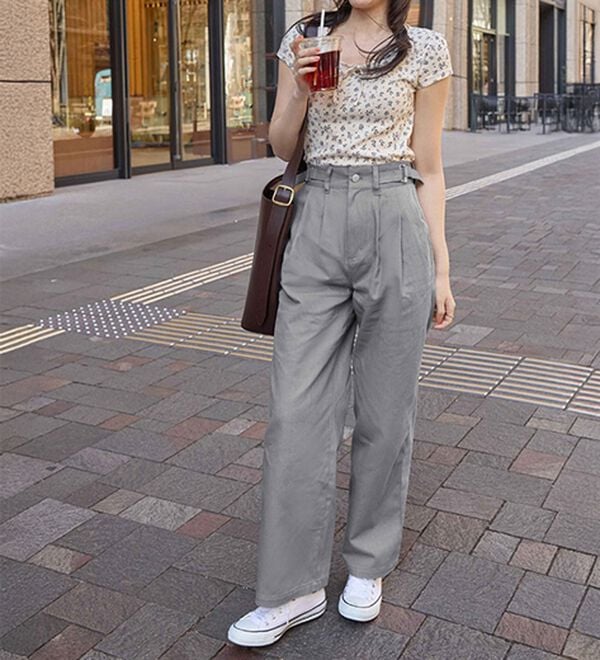 CHAN ME（チャンミ）の「ツーストラップコットンワイドパンツ（ワイドパンツ・ガウチョ）」｜詳細画像