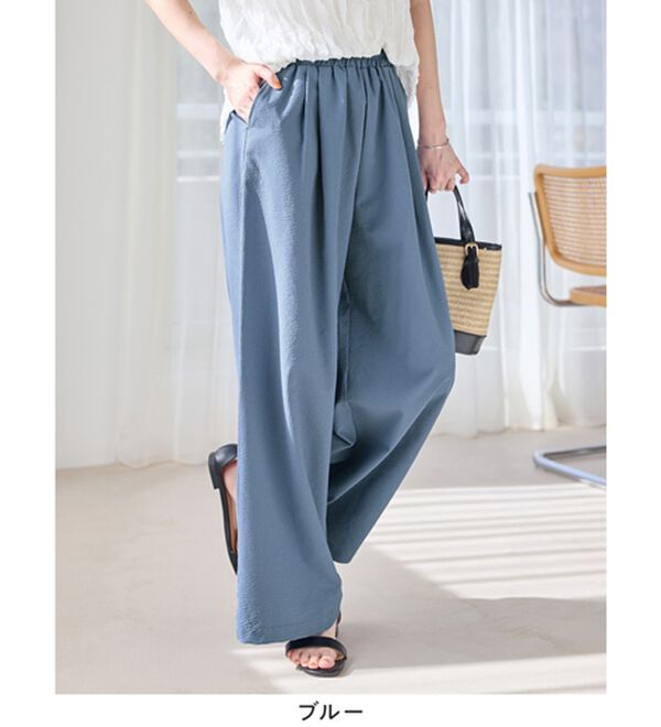 Viola e Viola（ヴィオラ エ ヴィオラ）の「涼しい履き心地！サッカーワイドパンツ（ワイドパンツ・ガウチョ）」｜詳細画像